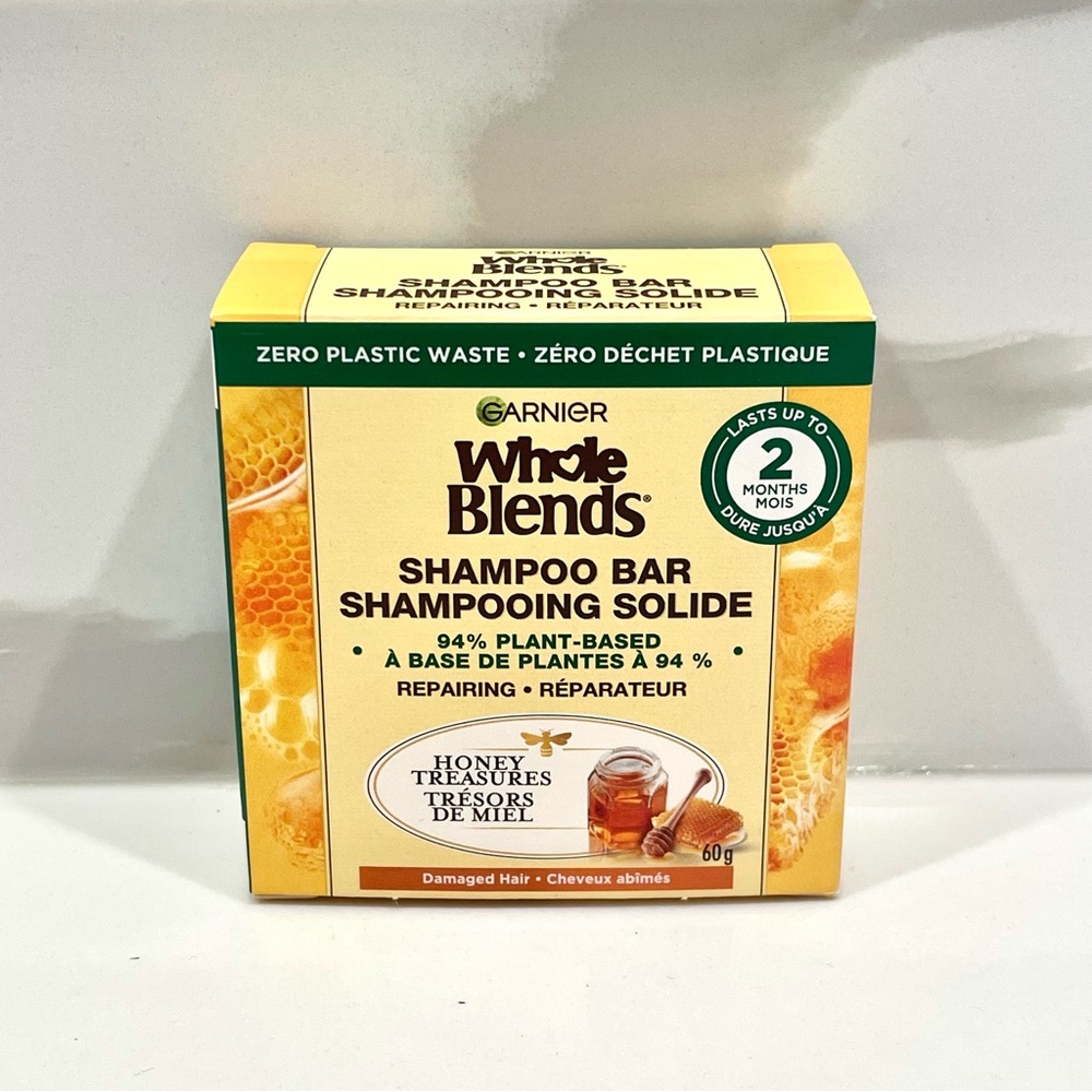 🟠5/$25 NEW Garnier Whole Blends Shampoo Bar (Honey Treasures)